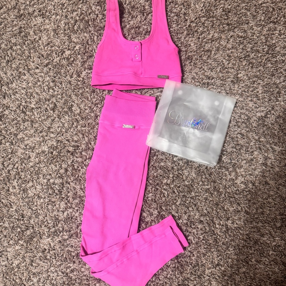 Bombshell Sportswear Pink Leggings Set pink NWOT